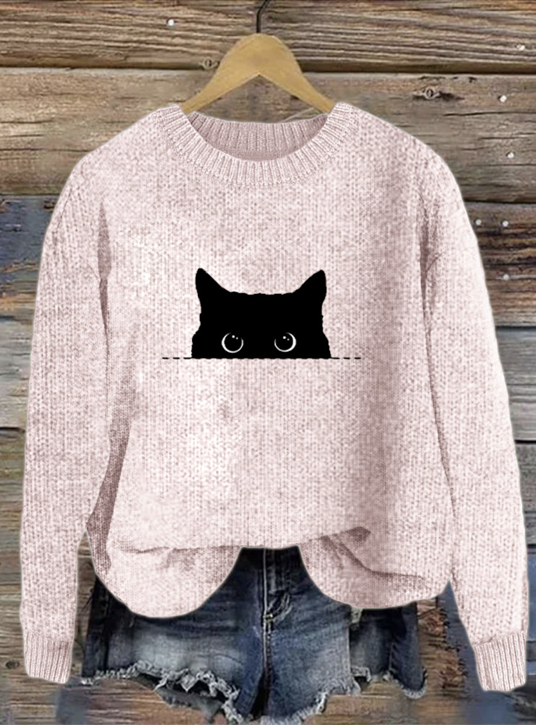 Cute Cat Comfortable Round Neck Sweater