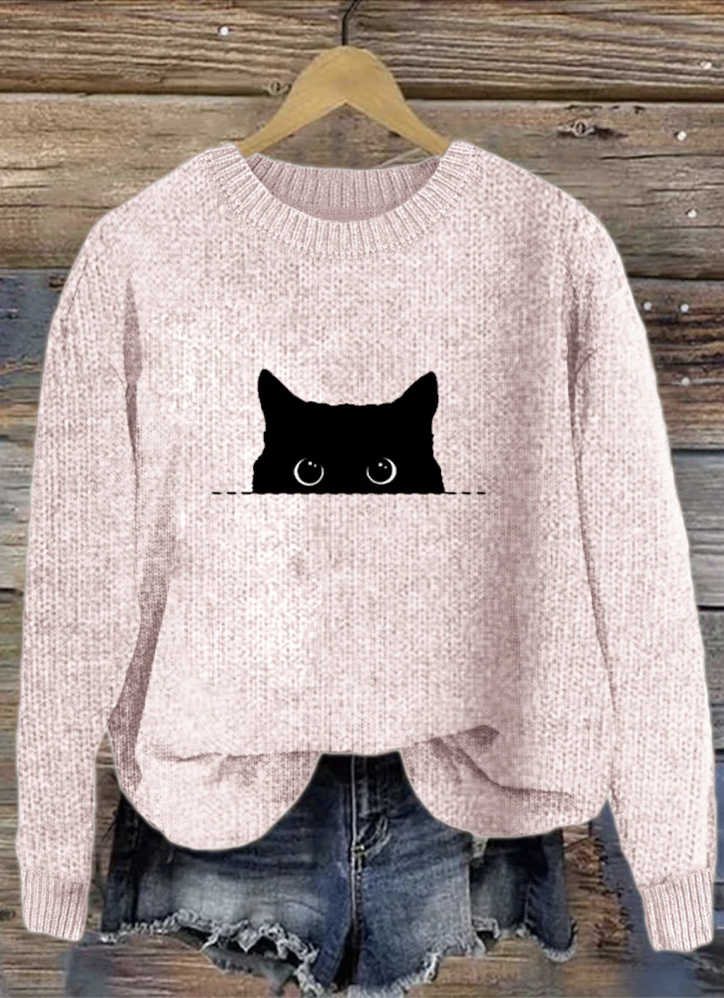 Cute Cat Comfortable Round Neck Sweater