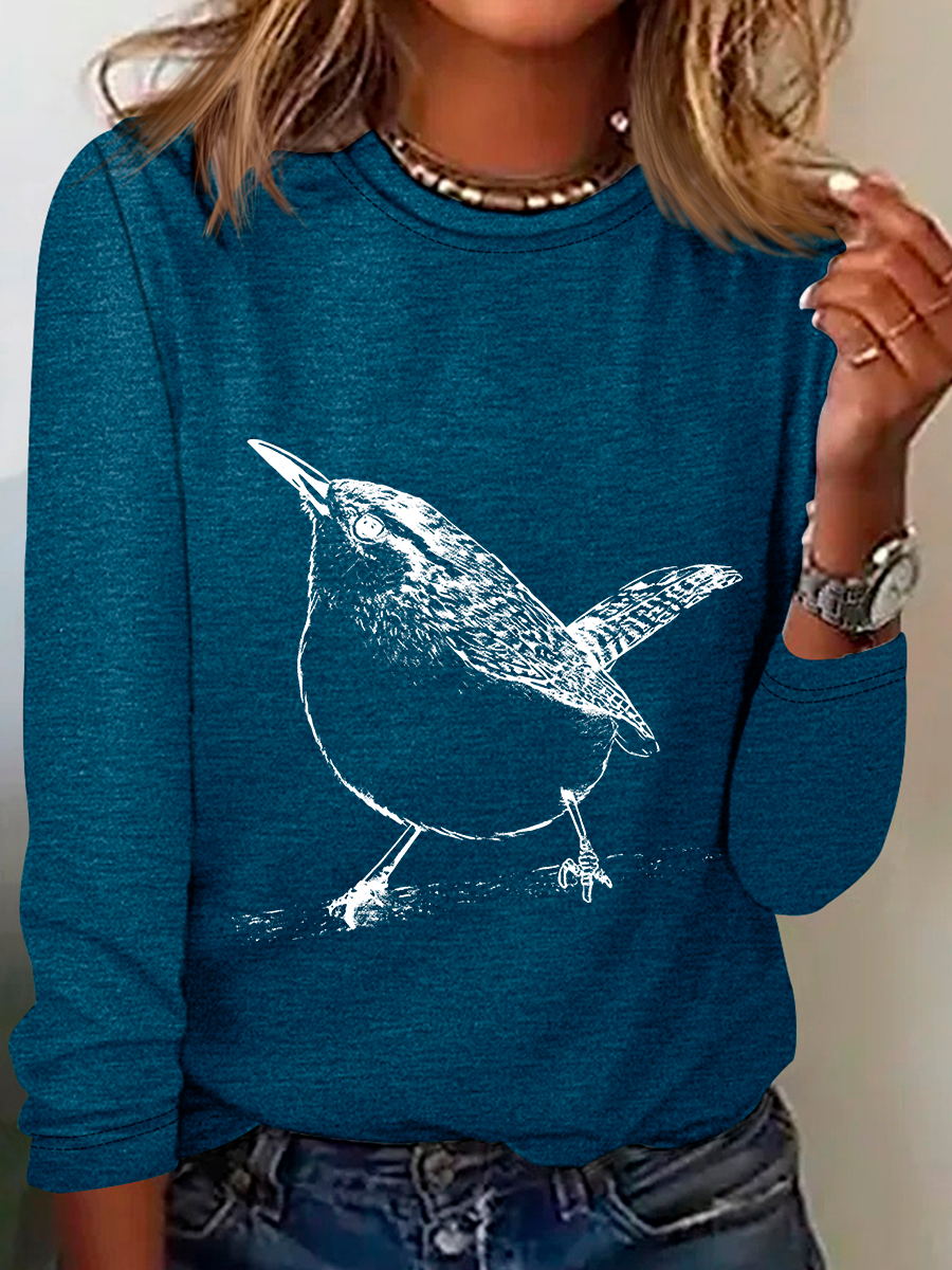 Carolina Wren - Thryothorus Ludovicianus Casual Long Sleeve Shirt