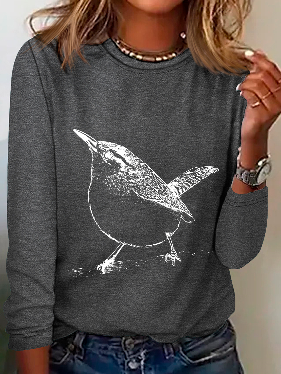 Carolina Wren - Thryothorus Ludovicianus Casual Long Sleeve Shirt