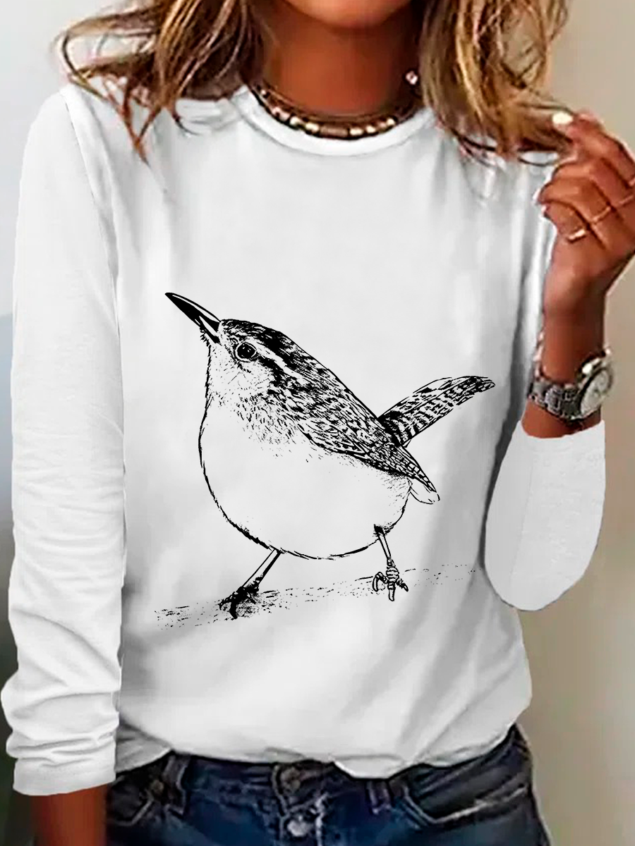 Carolina Wren - Thryothorus Ludovicianus Casual Long Sleeve Shirt