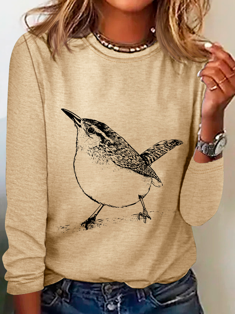 Carolina Wren - Thryothorus Ludovicianus Casual Long Sleeve Shirt