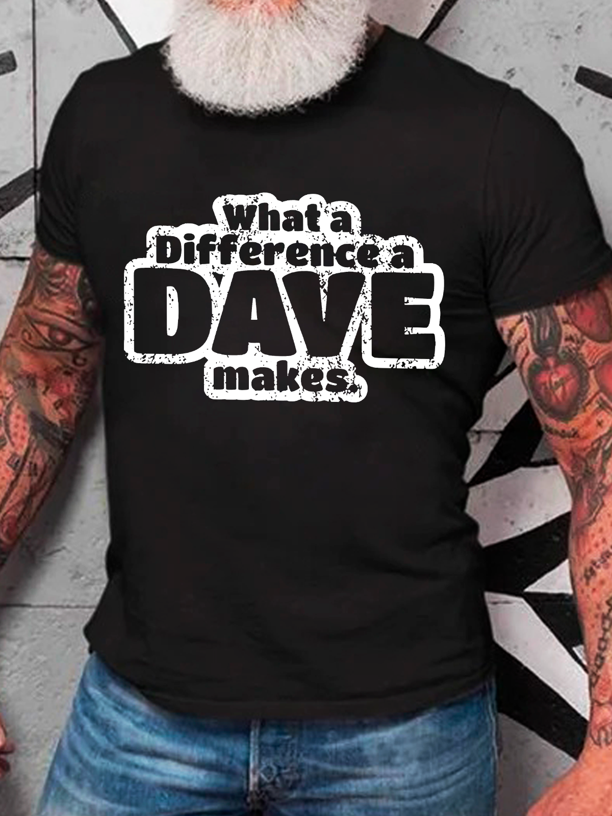 What A Difference A Dave Makes Funny Cotton T-Shirt