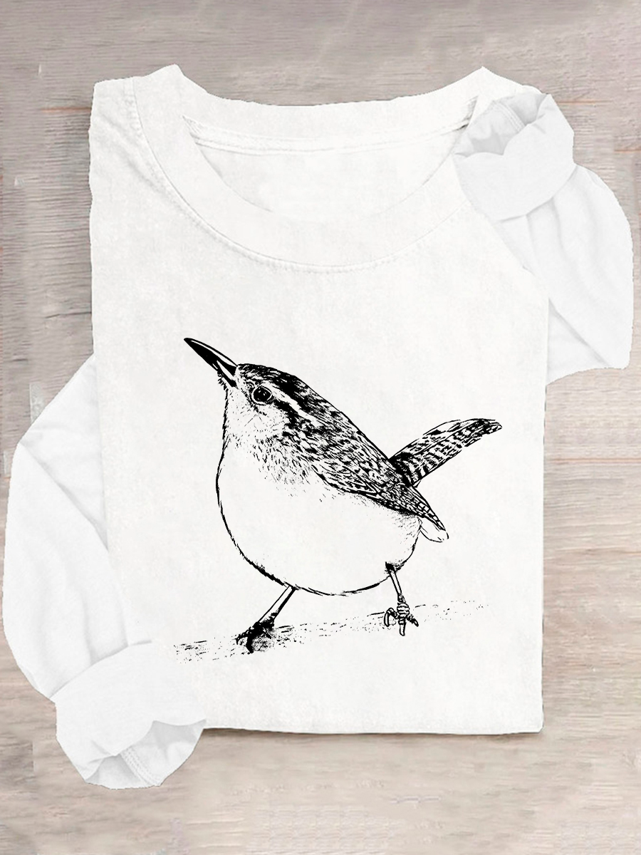 Carolina Wren - Thryothorus Ludovicianus Casual Long Sleeve Shirt