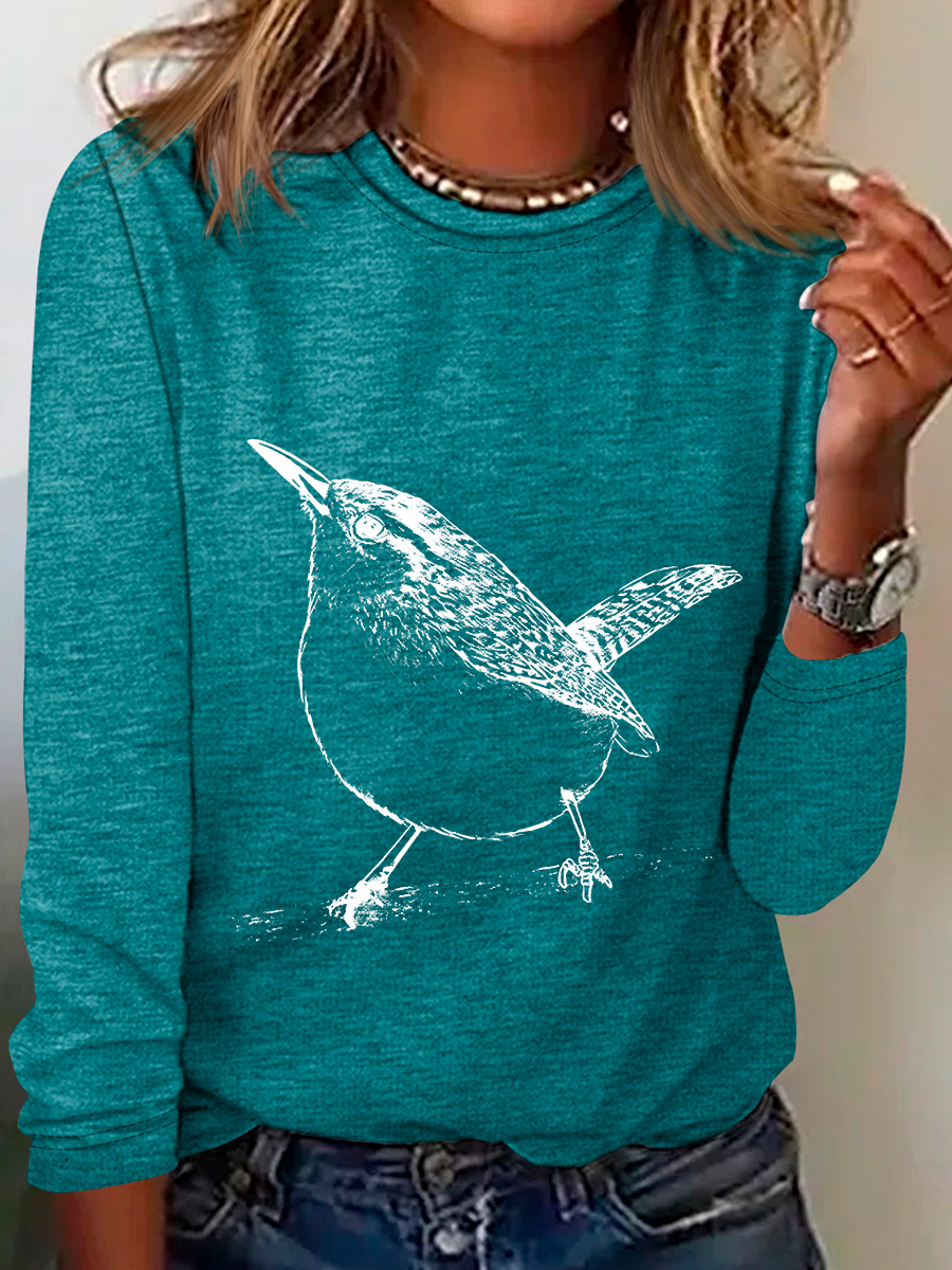 Carolina Wren - Thryothorus Ludovicianus Casual Long Sleeve Shirt