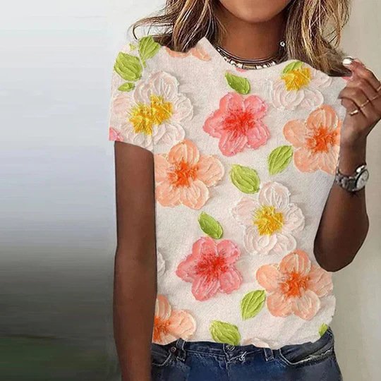 Jersey Casual Floral T-Shirt