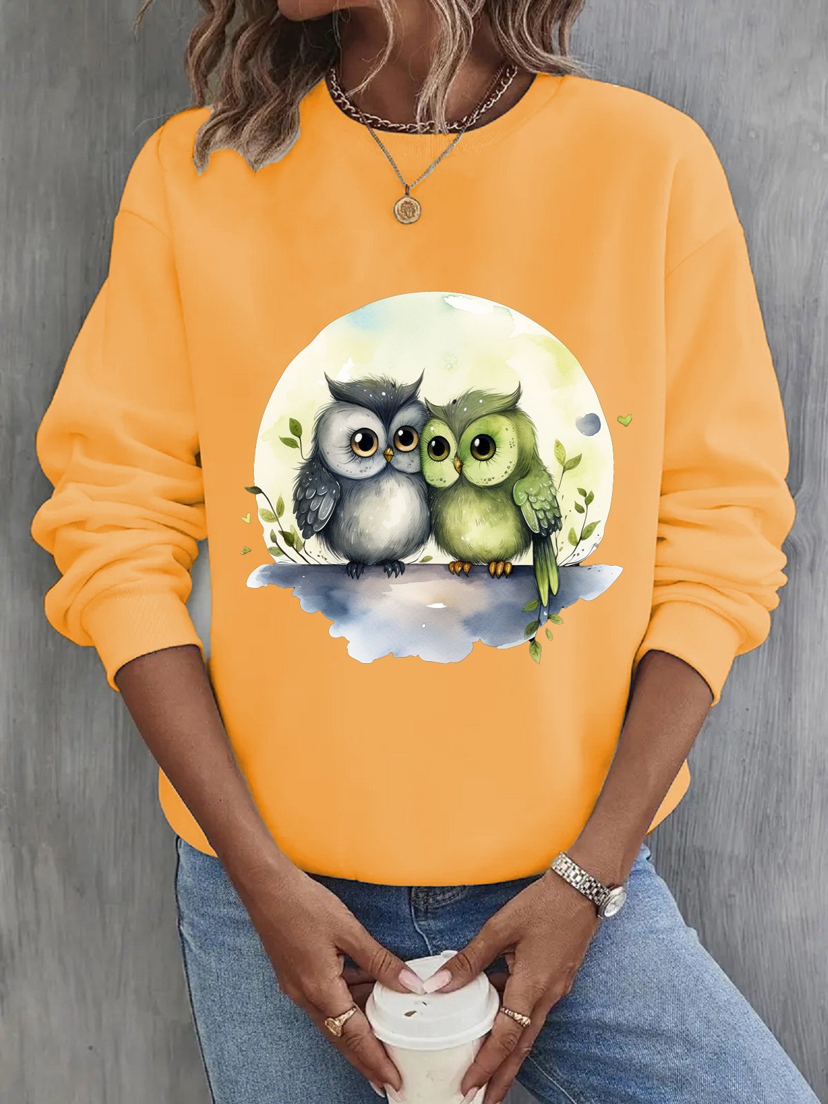 Bird Crew Neck Casual Sweatshirt