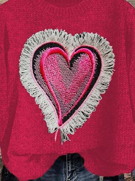 Valentine's Day Fashion Heart Long Sleeve Sweater