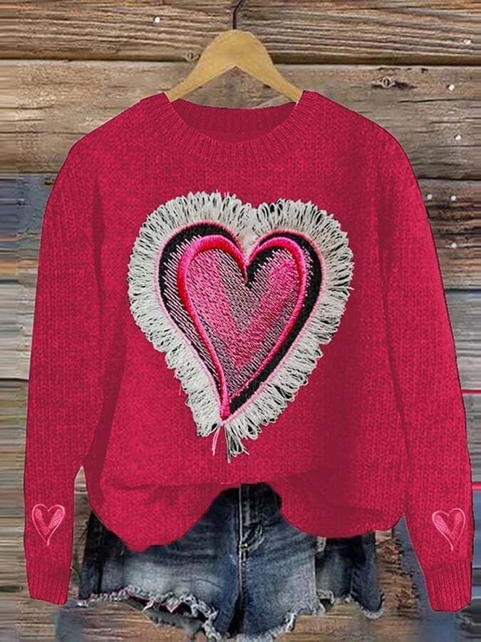 Valentine's Day Fashion Heart Long Sleeve Sweater