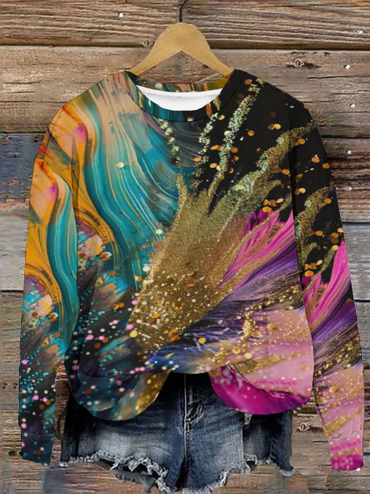 Gradient Color Streamer Sweatshirt