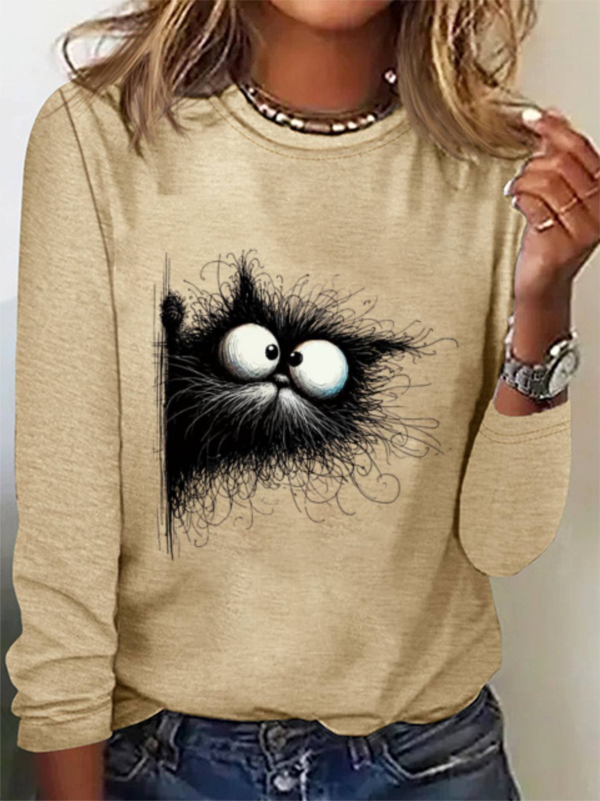 Cat Print Casual T-Shirt