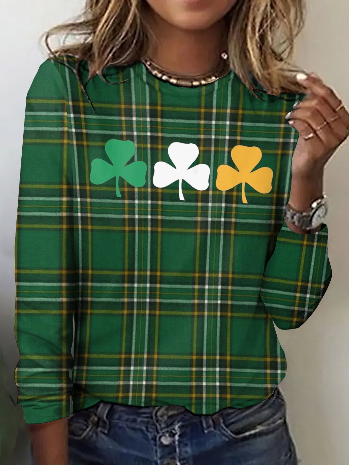 St. Patrick's Day Clover Long Sleeve T-shirt