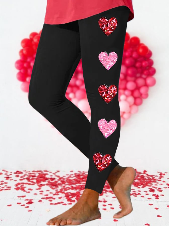 Heart Print Leggings