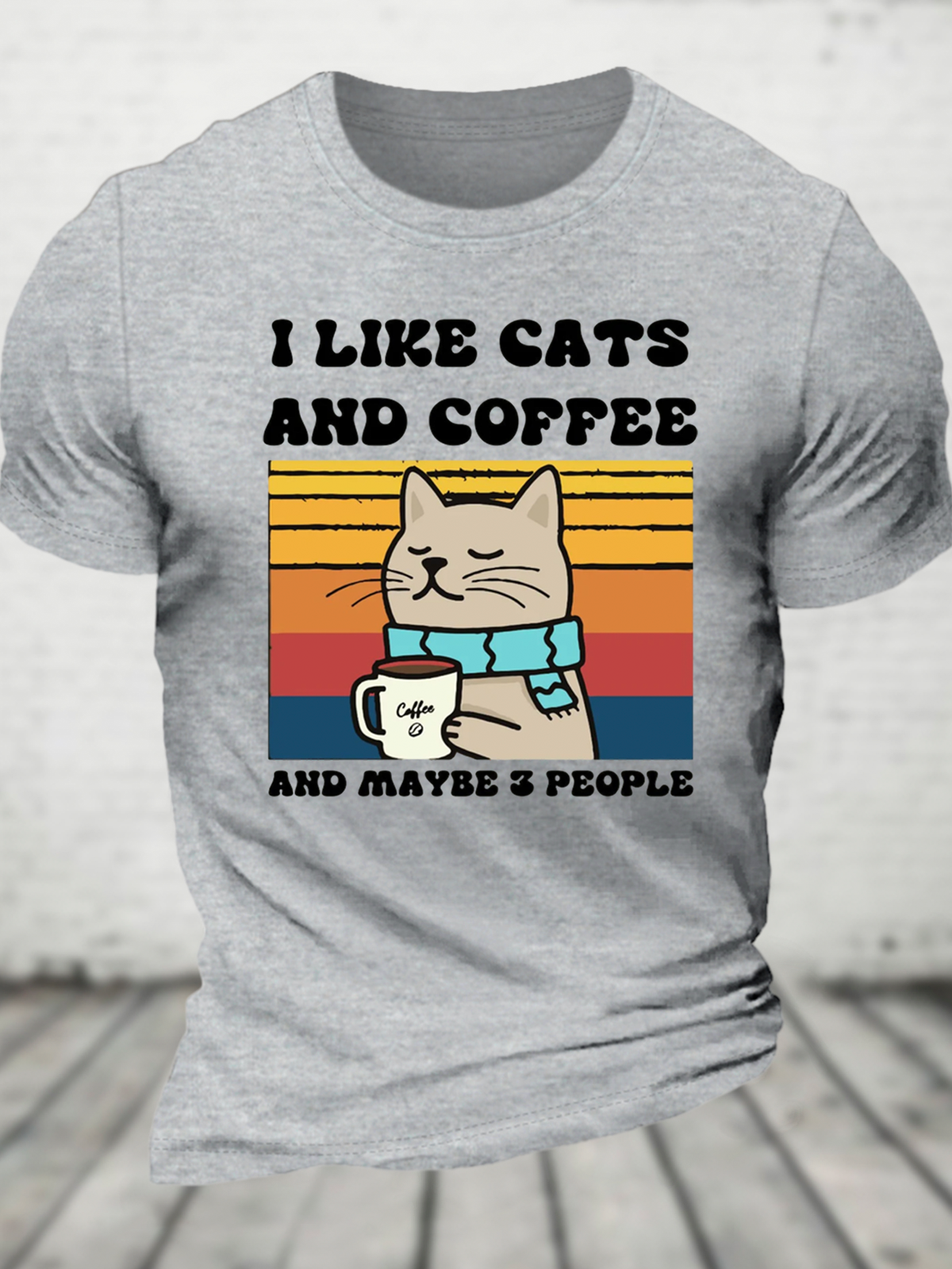 I Like Cats And Coffee Cotton T-Shirt