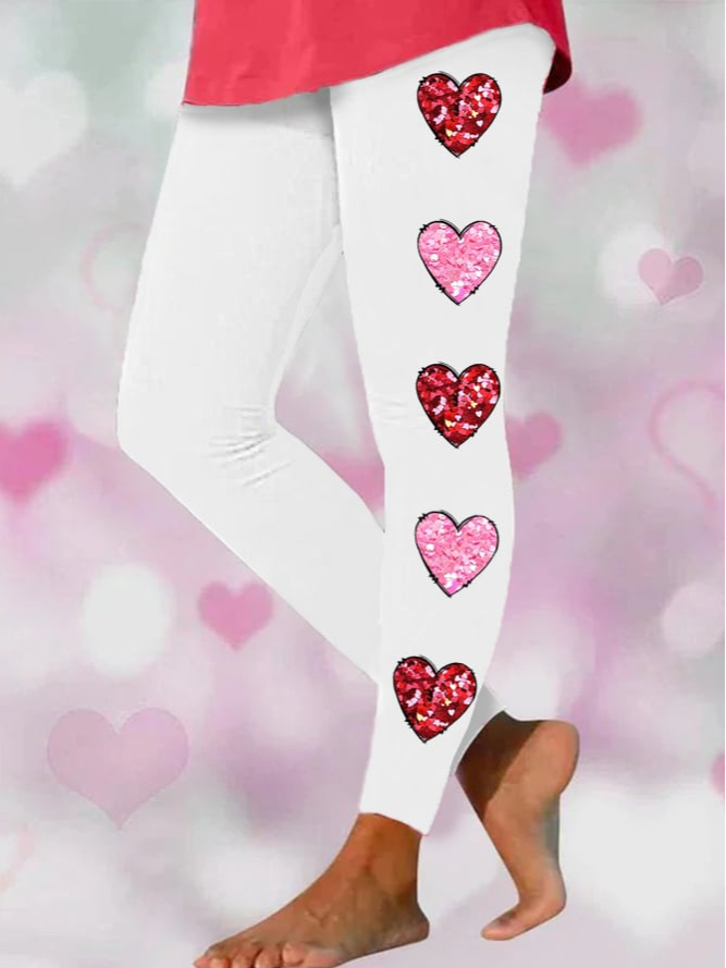 Heart Print Leggings