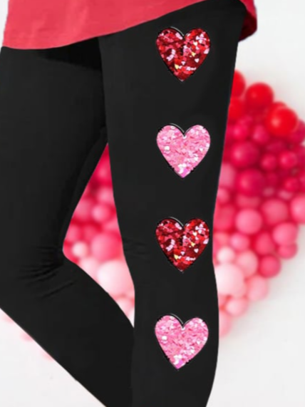 Heart Print Leggings