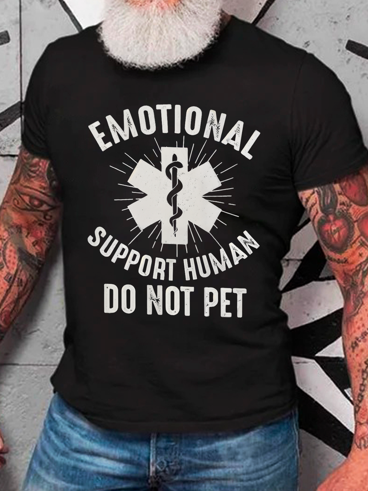 Emotional Support Human Do Not Pet Cotton T-Shirt