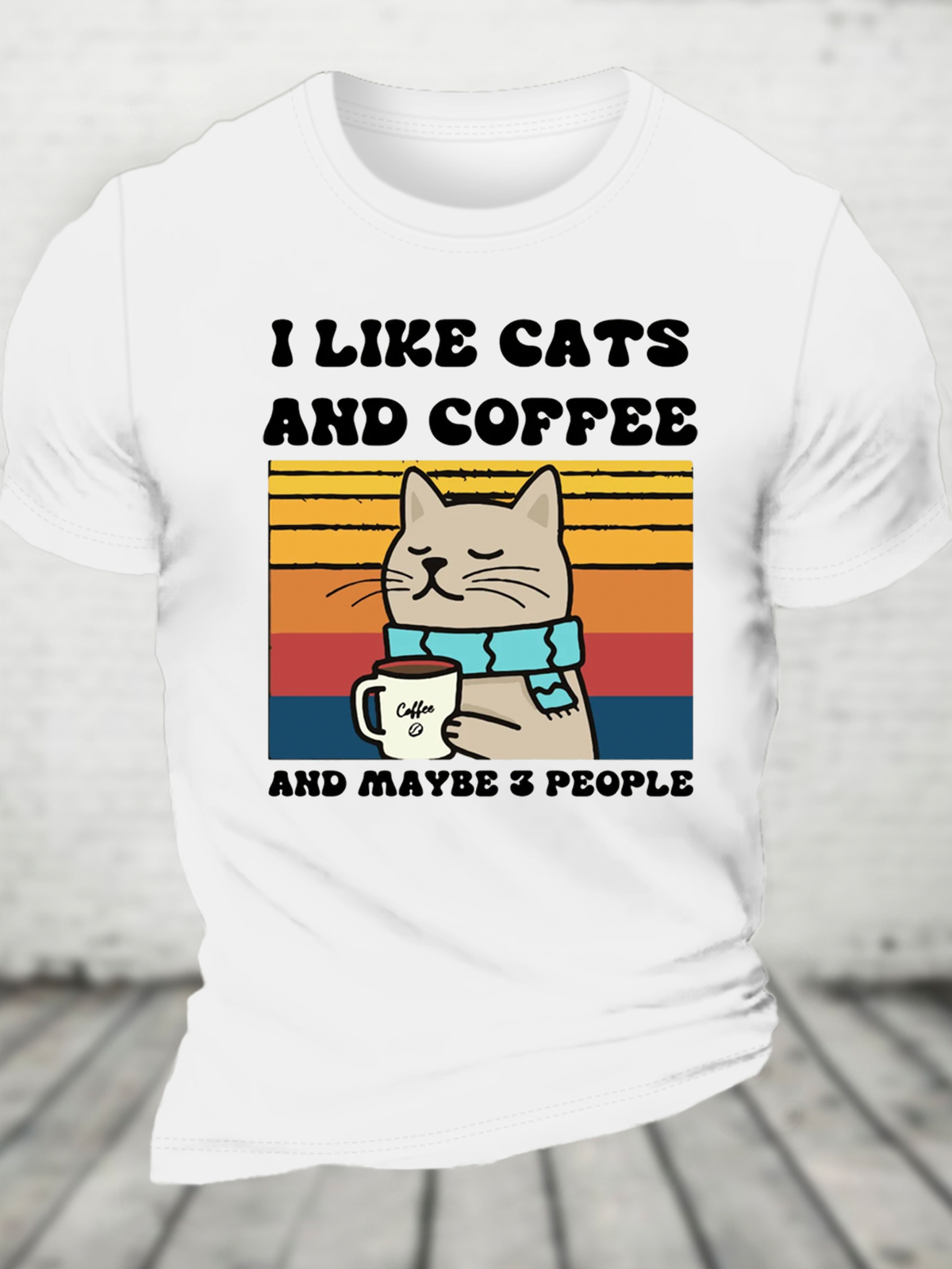 I Like Cats And Coffee Cotton T-Shirt