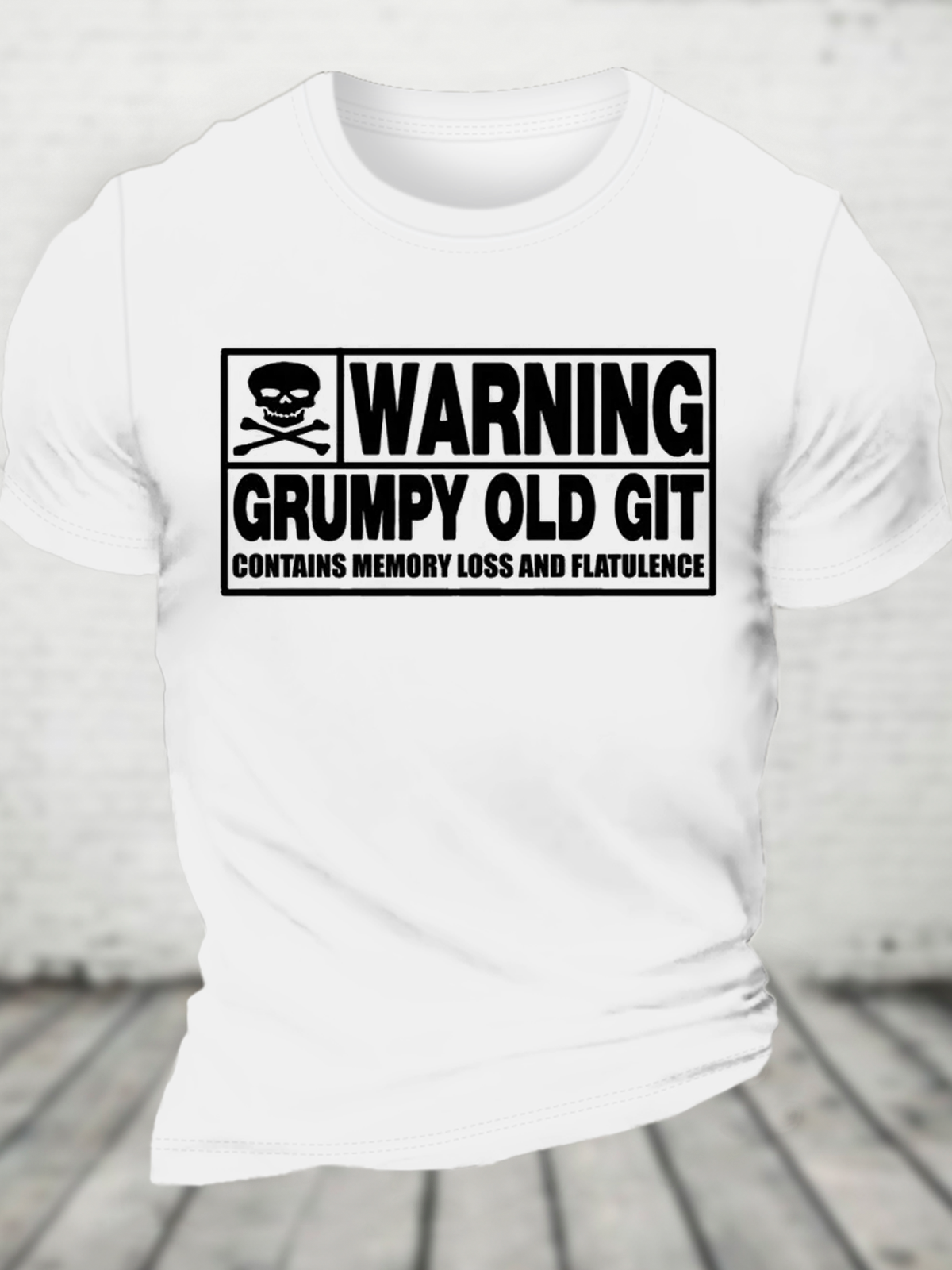 Warning Grumpy Old Git Cotton T-Shirt