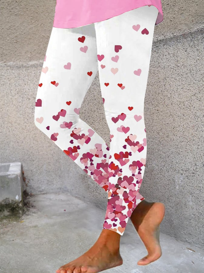 Heart Print Leggings