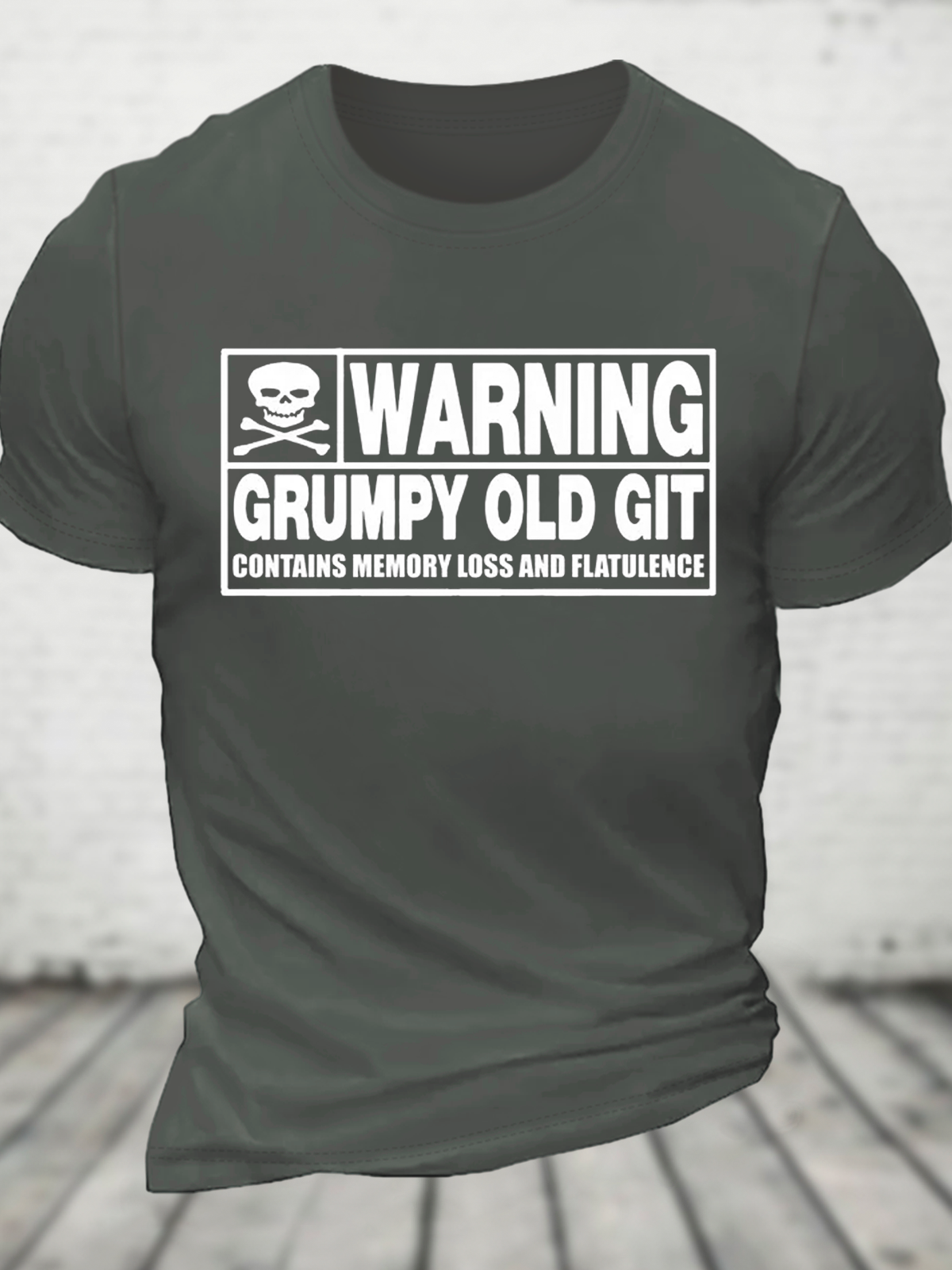 Warning Grumpy Old Git Cotton T-Shirt