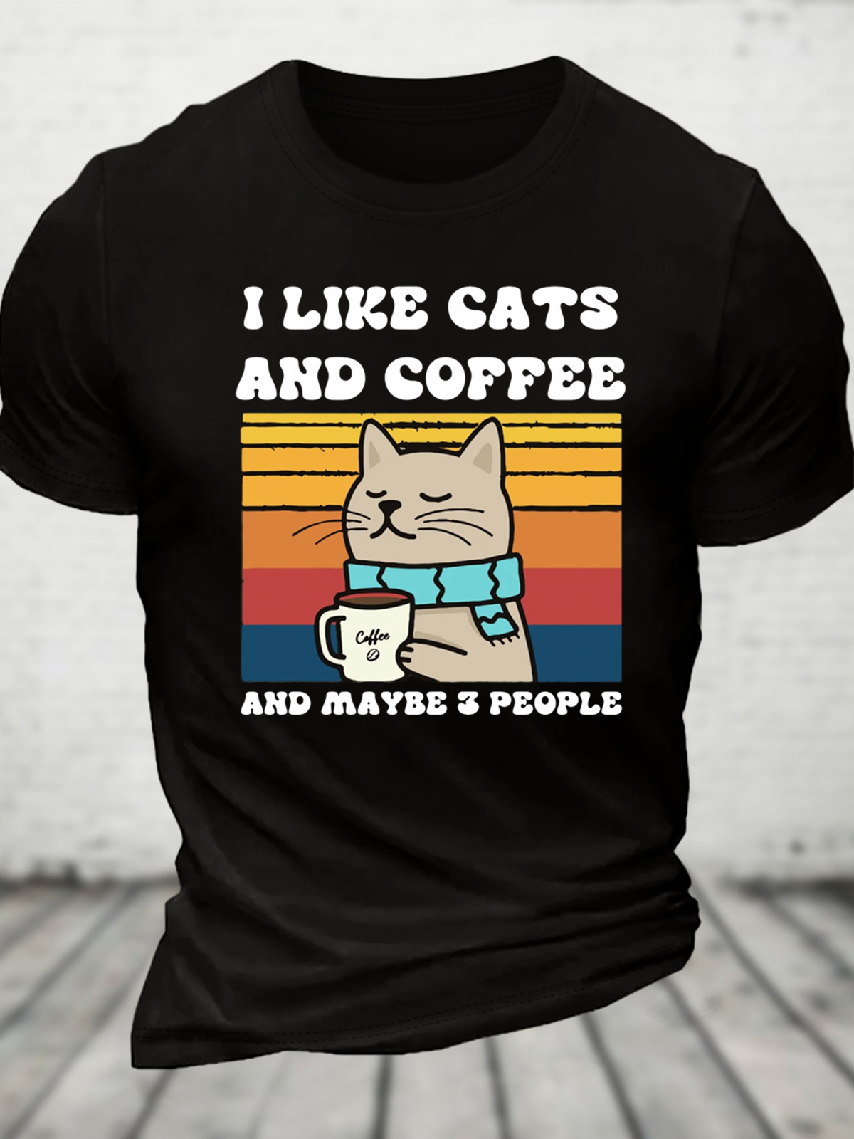 I Like Cats And Coffee Cotton T-Shirt