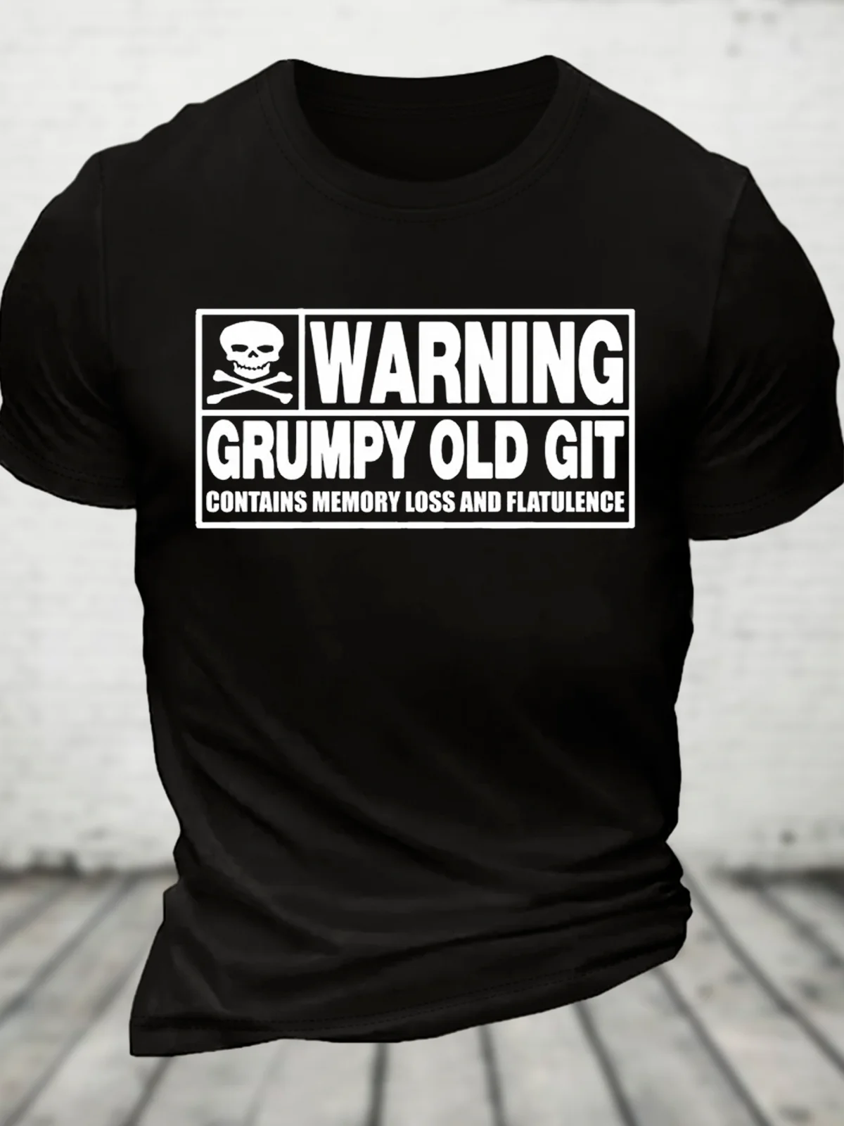 Warning Grumpy Old Git Cotton T-Shirt