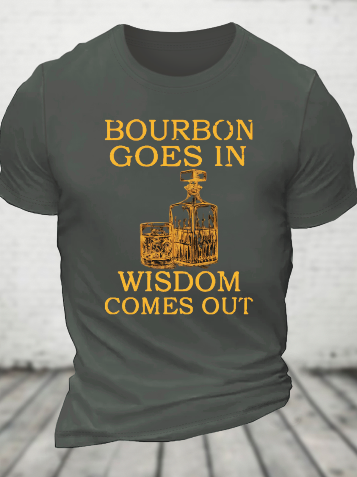 Bourbon Goes In, Wisdom Comes Out Cotton T-Shirt