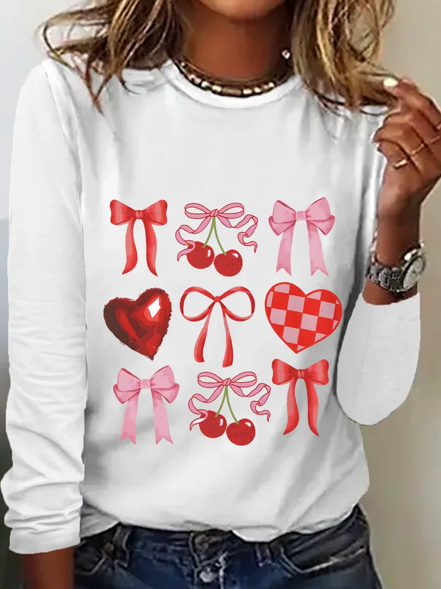 Heart Coquette Casual Long Sleeve Shirt