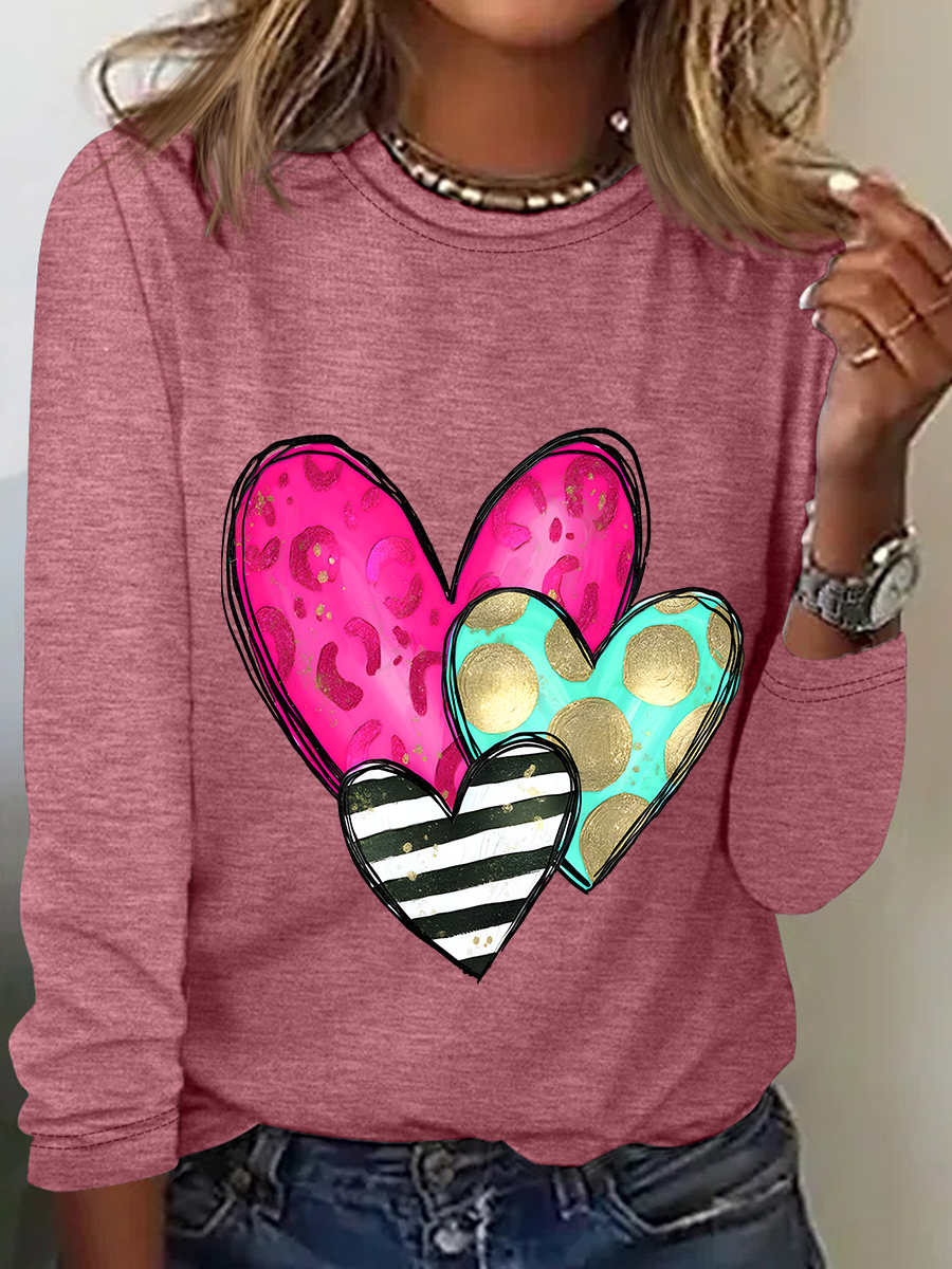 Valentines Day Casual Long Sleeve Shirt