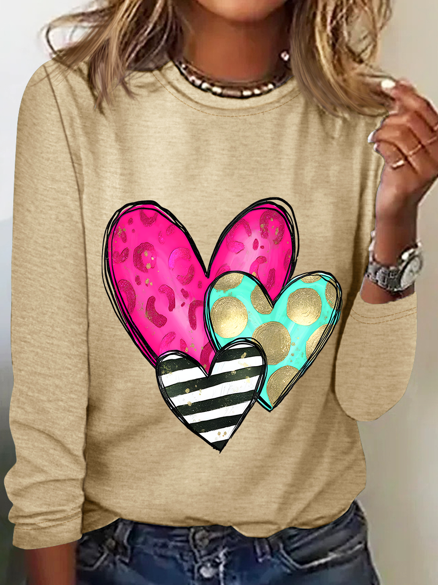 Valentines Day Casual Long Sleeve Shirt