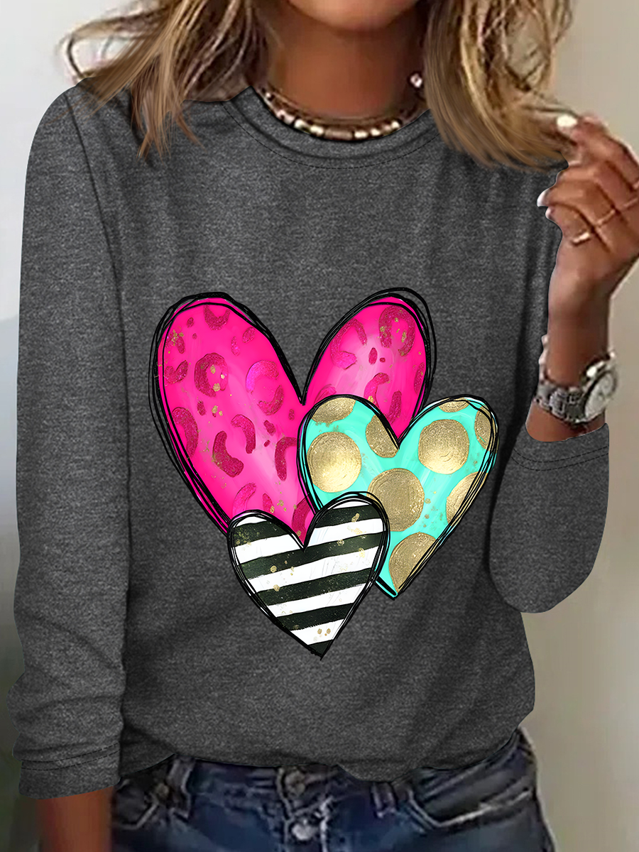 Valentines Day Casual Long Sleeve Shirt