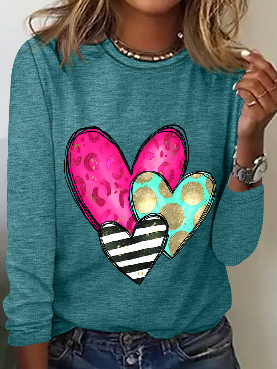 Valentines Day Casual Long Sleeve Shirt