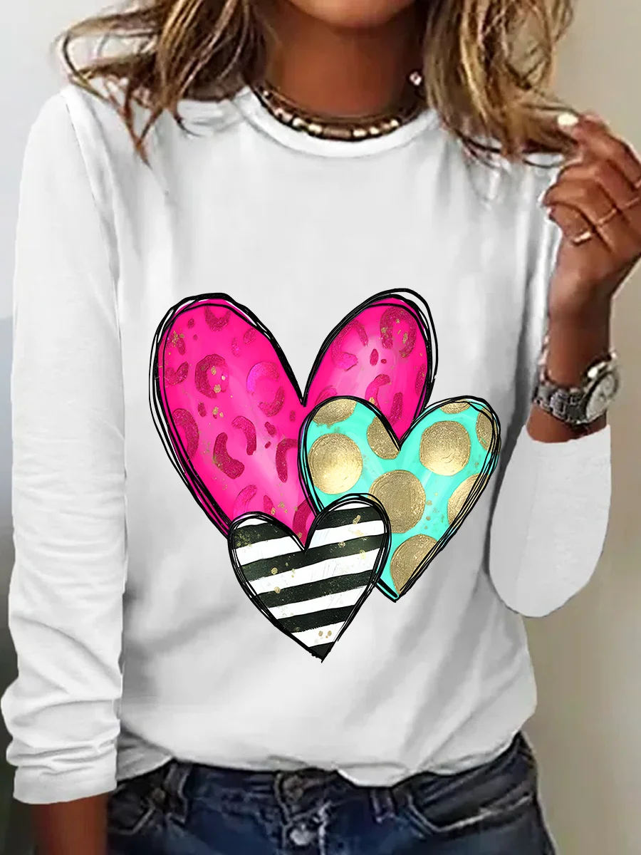 Valentines Day Casual Long Sleeve Shirt