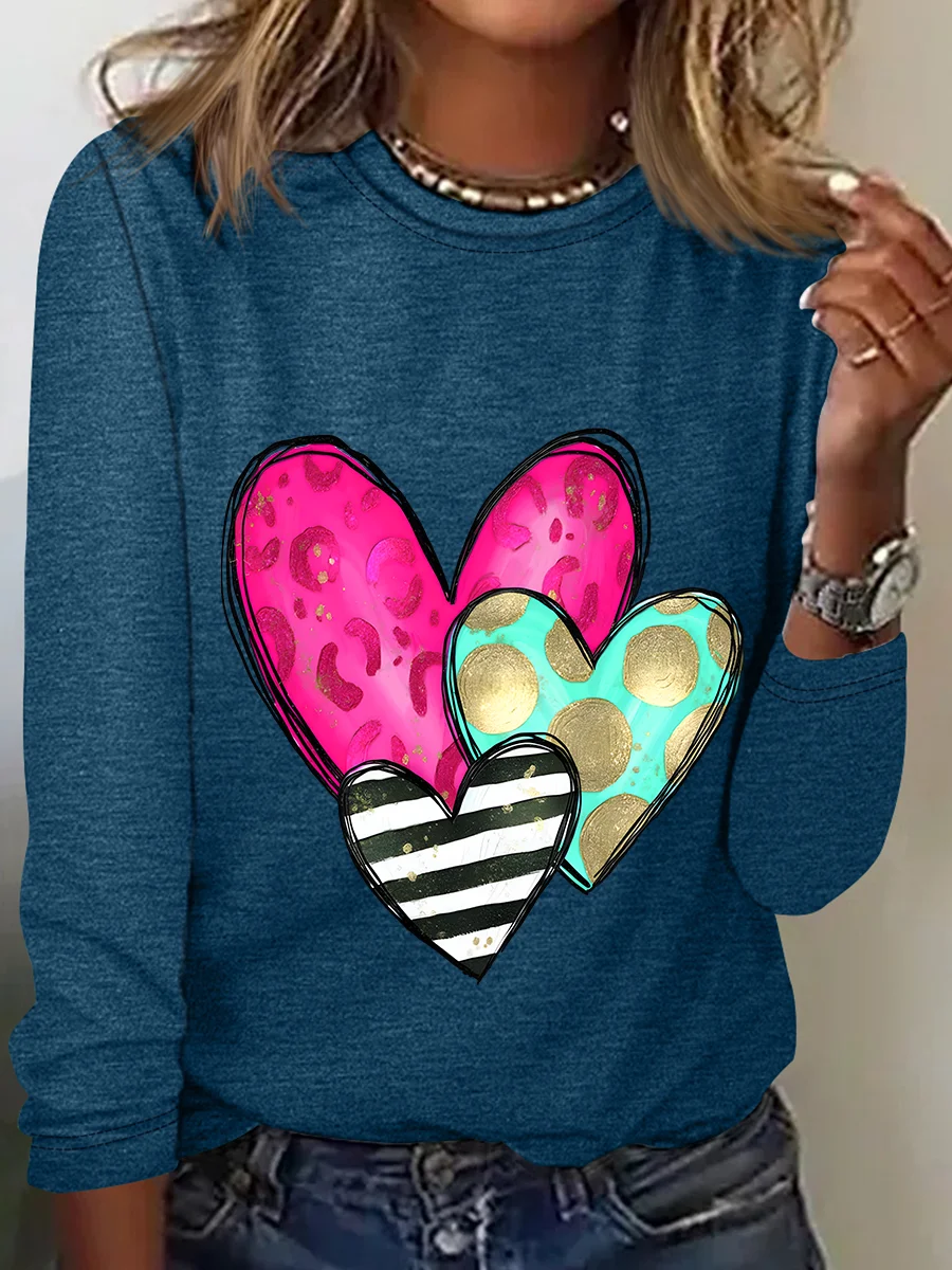 Valentines Day Casual Long Sleeve Shirt