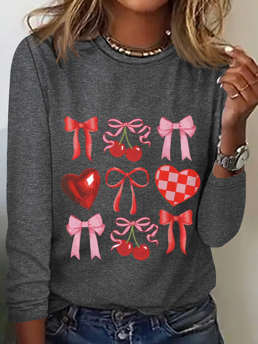 Heart Coquette Casual Long Sleeve Shirt