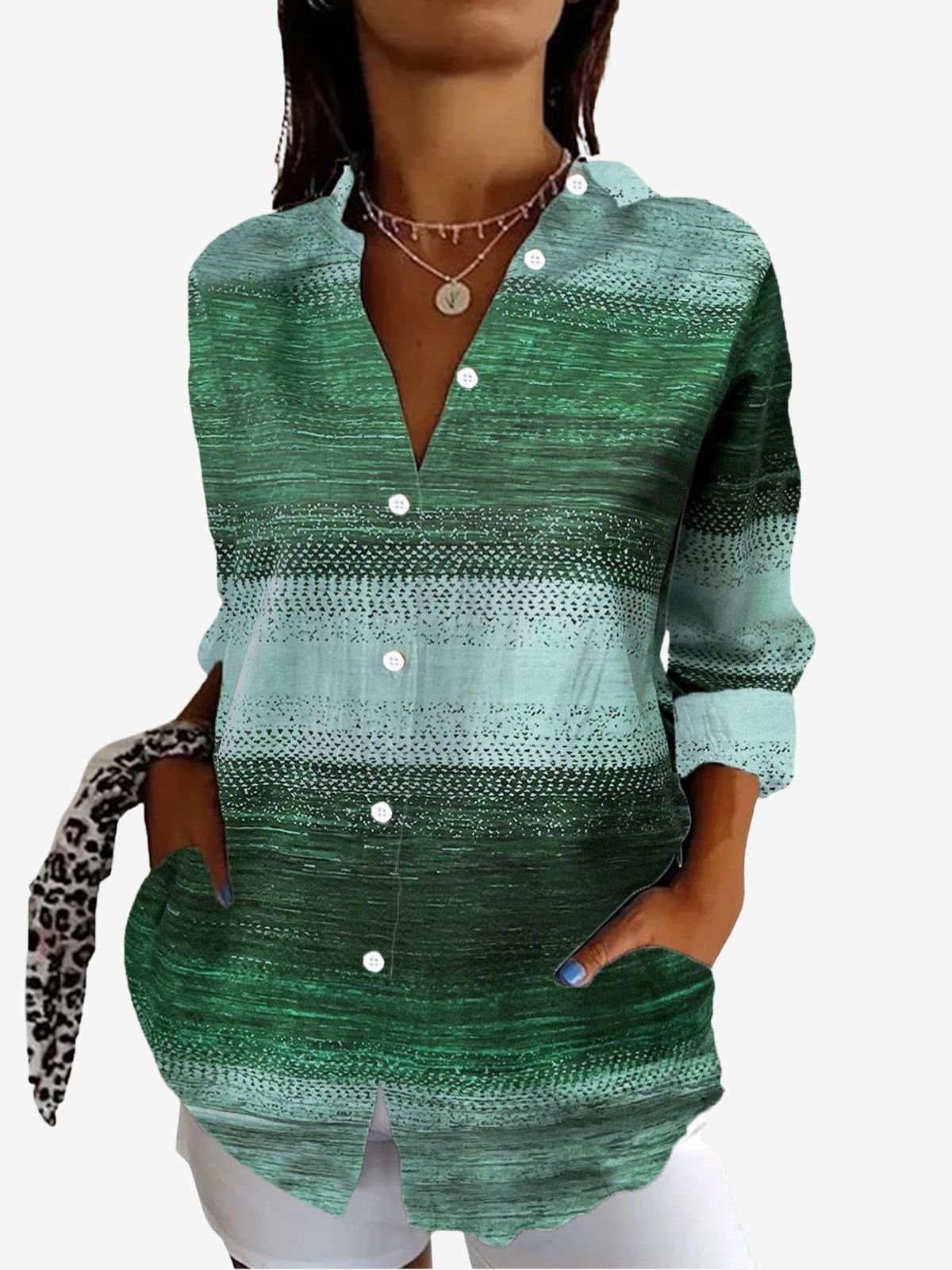 Abstract Print Long Sleeve Shirt