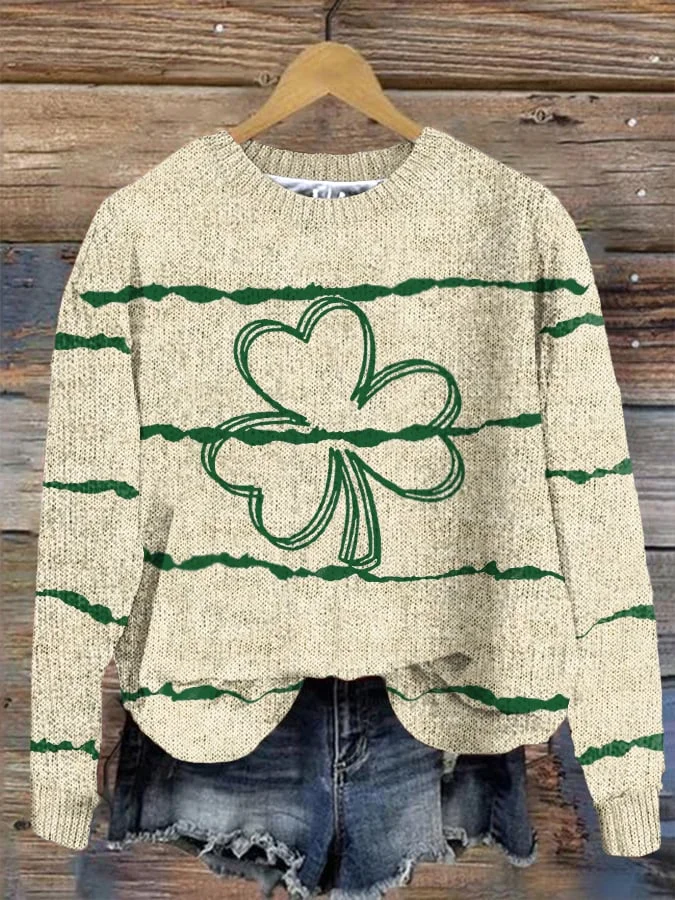 Women's St. Patrick's Day Shamrock Print Sweatshirt