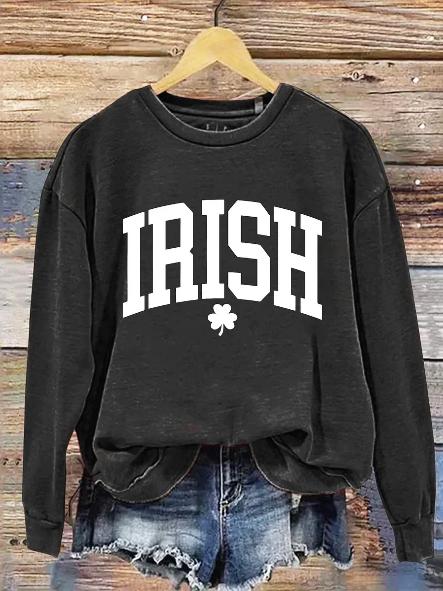 Women's St. Patrick's Day Shamrock Print Sweatshirt