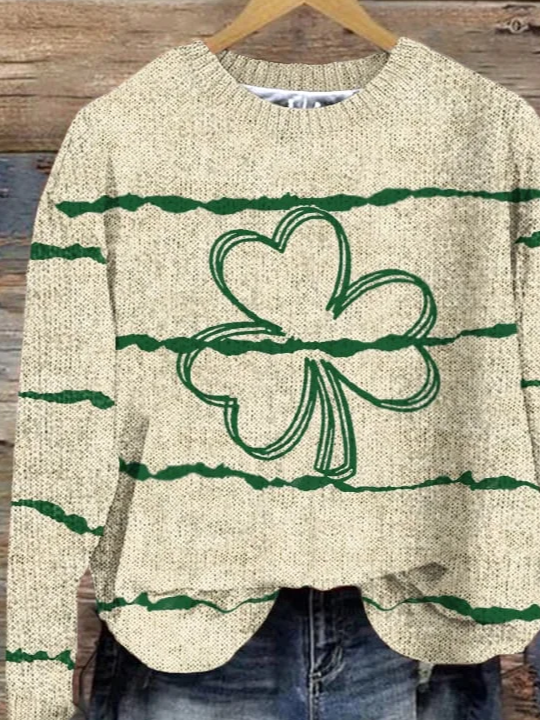 Women's St. Patrick's Day Shamrock Print Sweatshirt