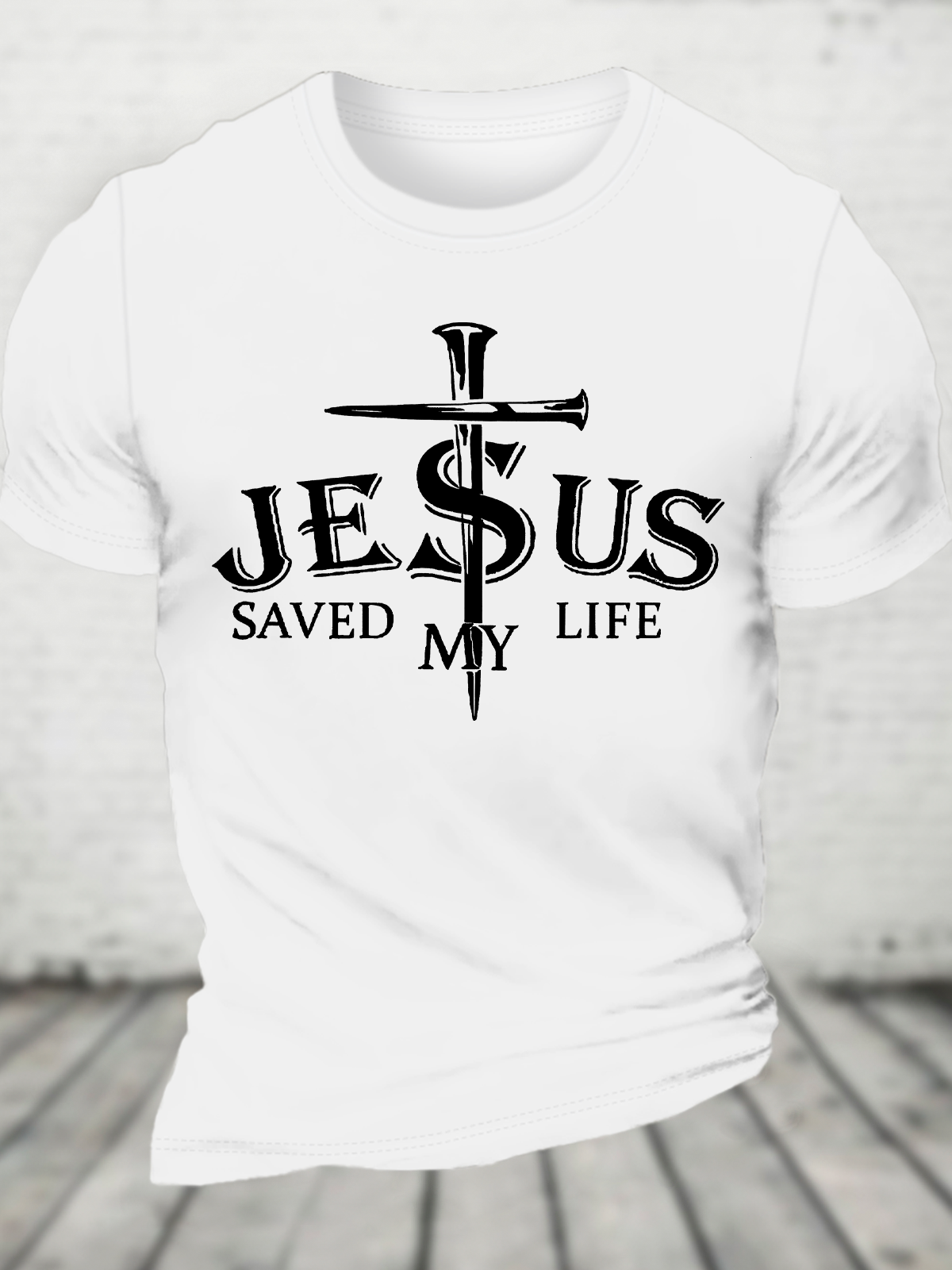 Jesus Saved My Life Cotton T-Shirt