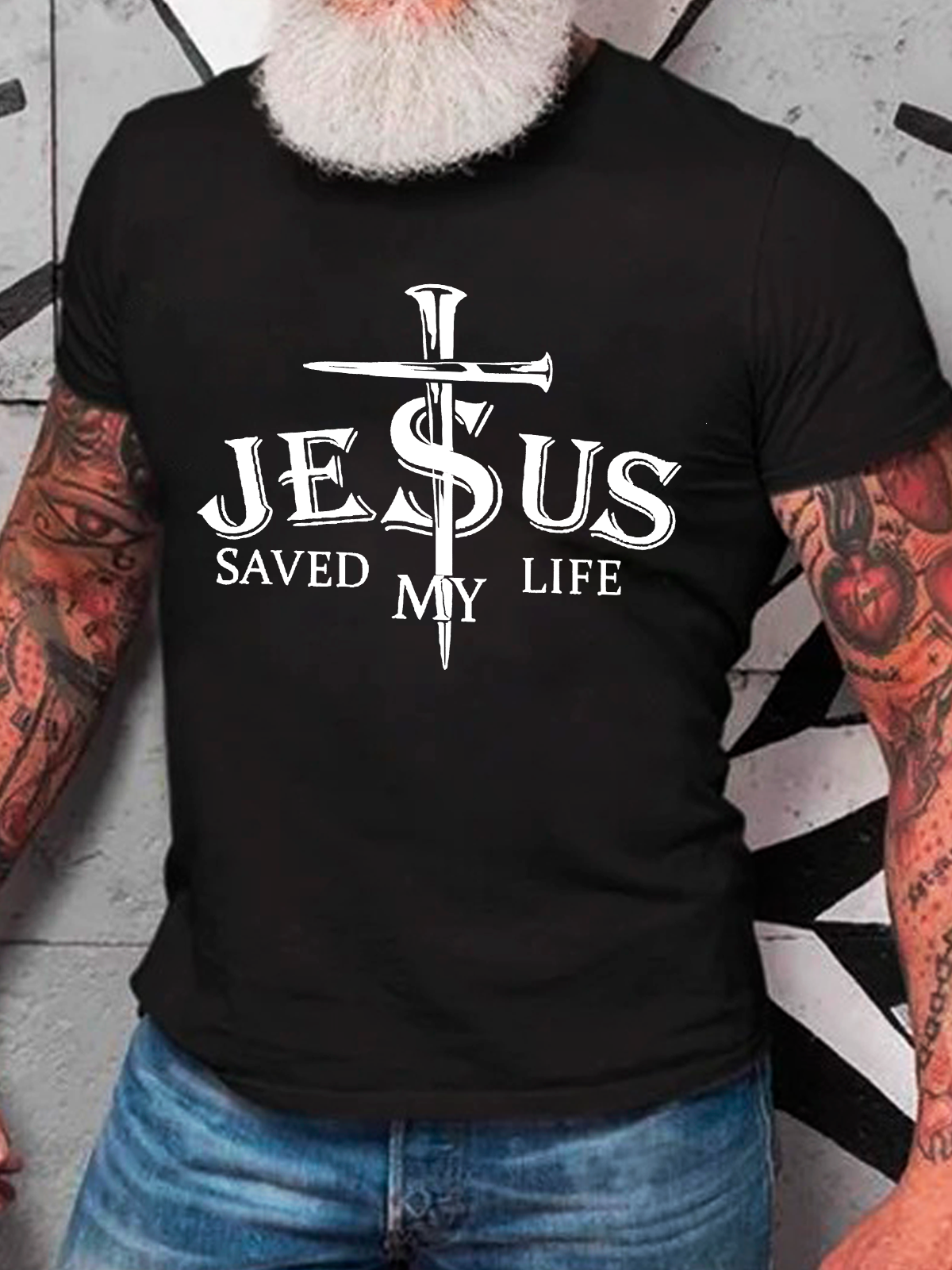 Jesus Saved My Life Cotton T-Shirt