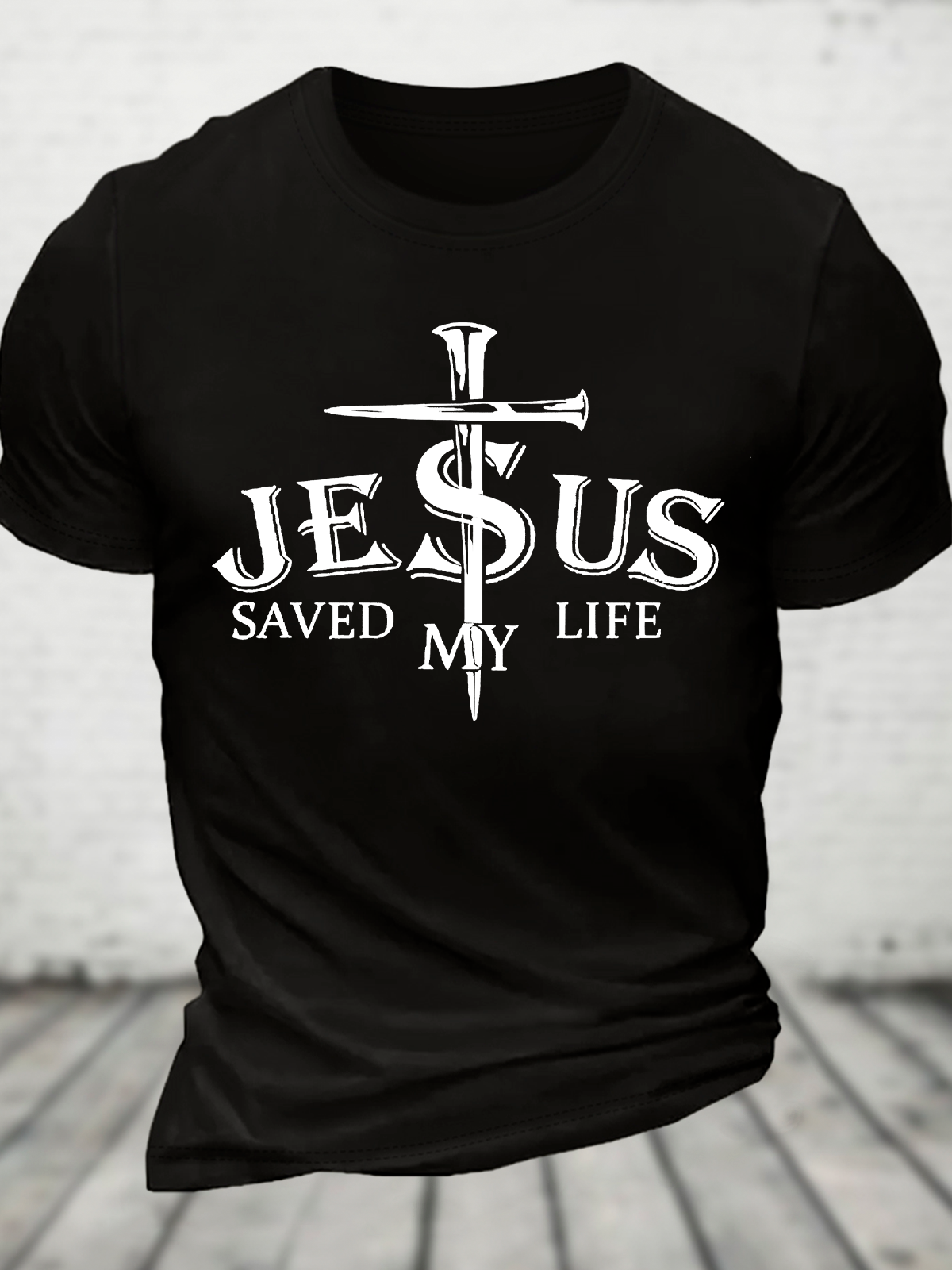 Jesus Saved My Life Cotton T-Shirt