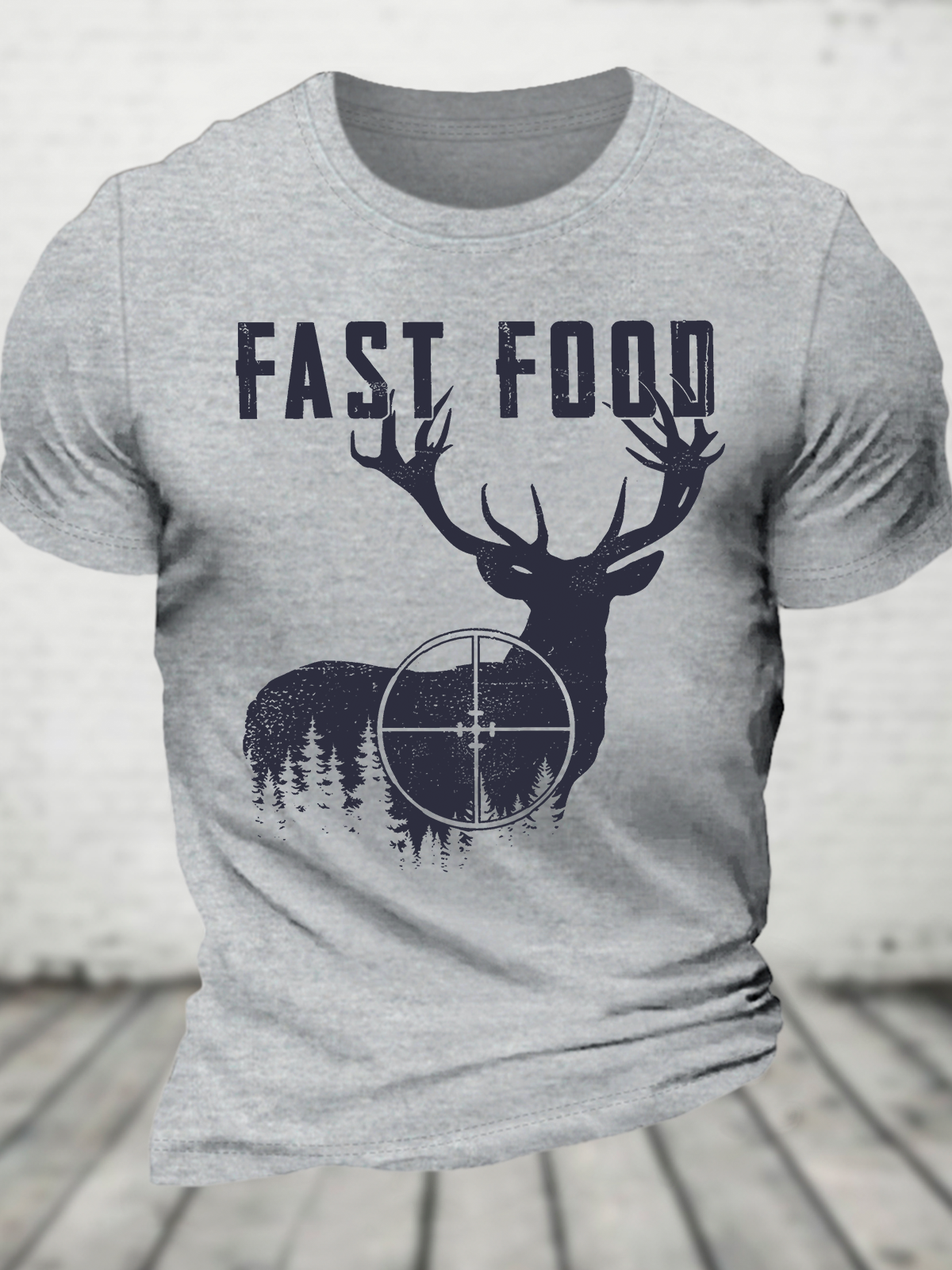 Fast Food Deer Funny Joke Hunting Shirt Cotton T-Shirt