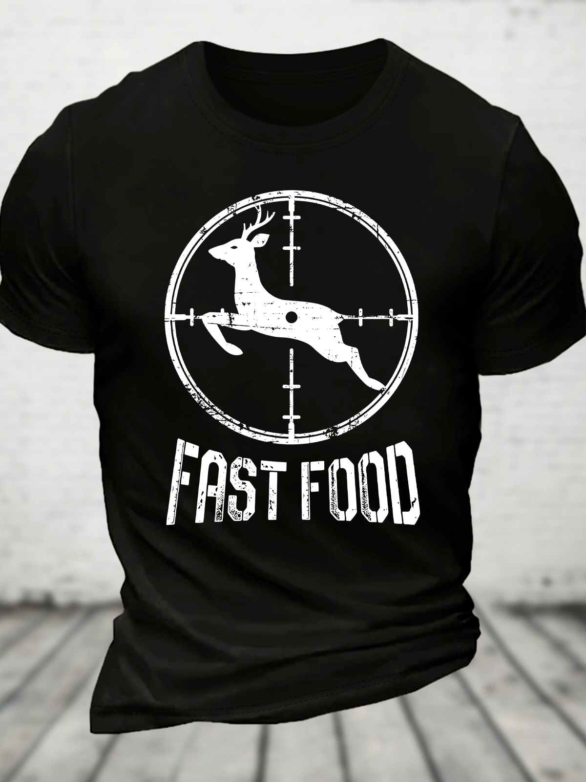 Men's Funny Fast Food Hunting Tee Cotton T-Shirt