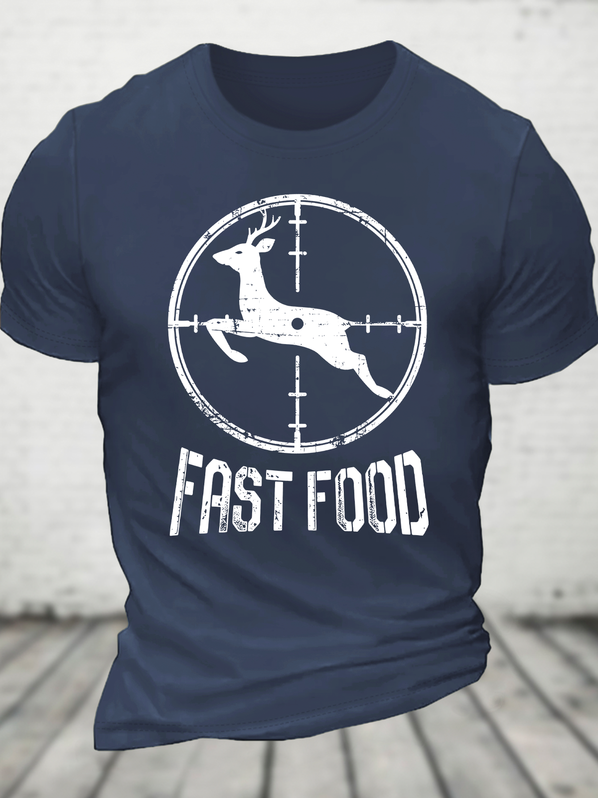 Men's Funny Fast Food Hunting Tee Cotton T-Shirt