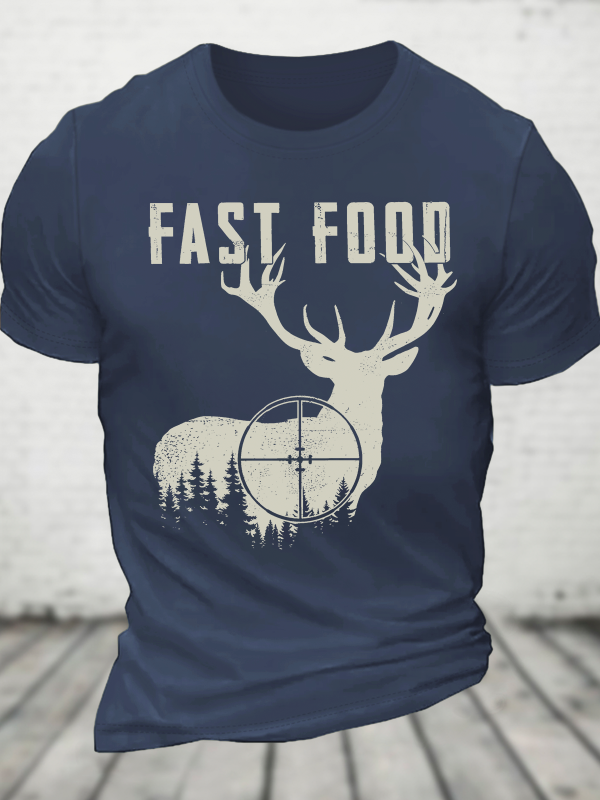 Fast Food Deer Funny Joke Hunting Shirt Cotton T-Shirt