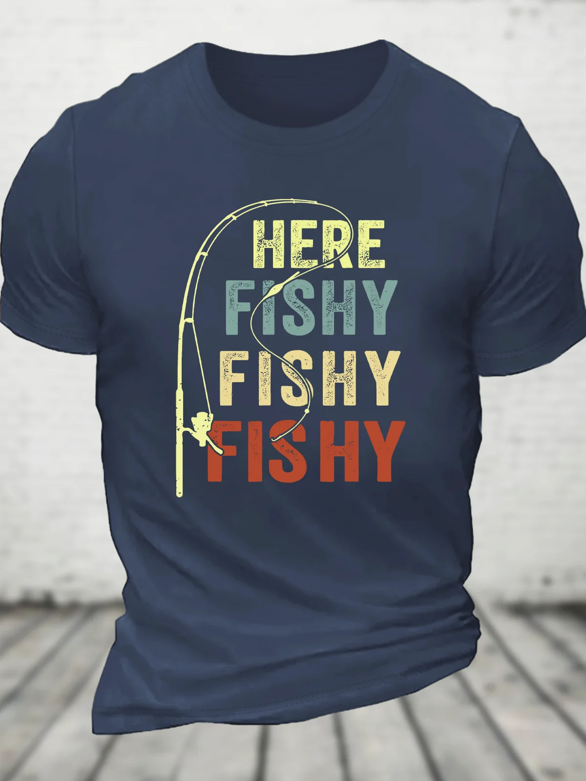 Here-Fishy Cotton T-Shirt