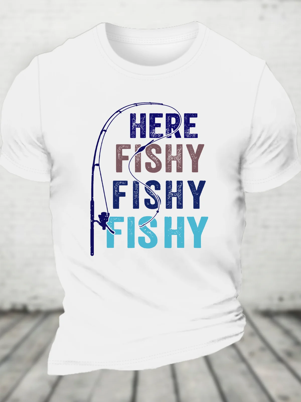 Here-Fishy Cotton T-Shirt