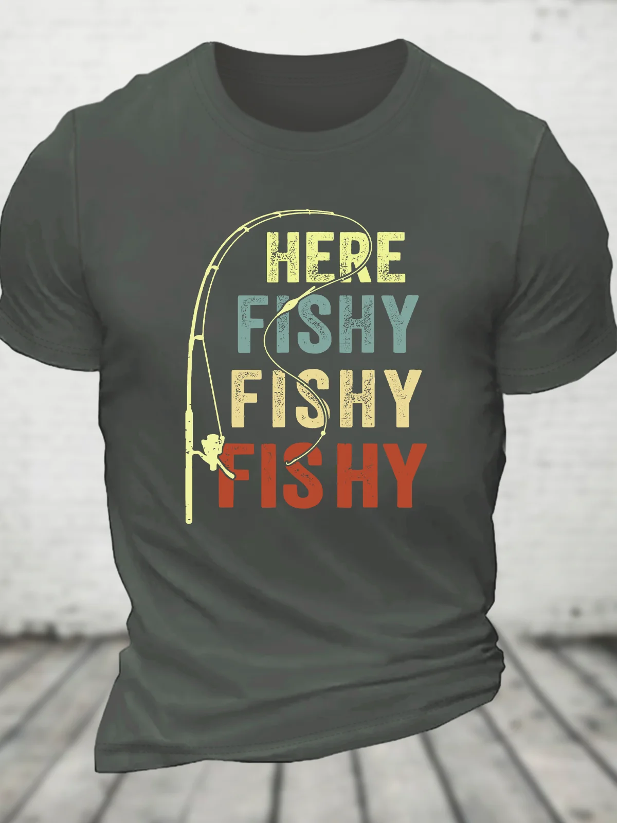 Here-Fishy Cotton T-Shirt